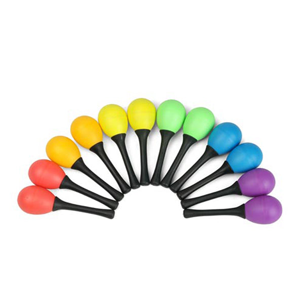 BSL SE3 Maracas Egg Shaker Percussion with Plastic Long Handle - Pair (Random Colour)