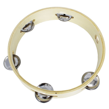 BSL 8 Inch Headless Tambourine with 5 Pair of Jingle and Handle (Wood)
