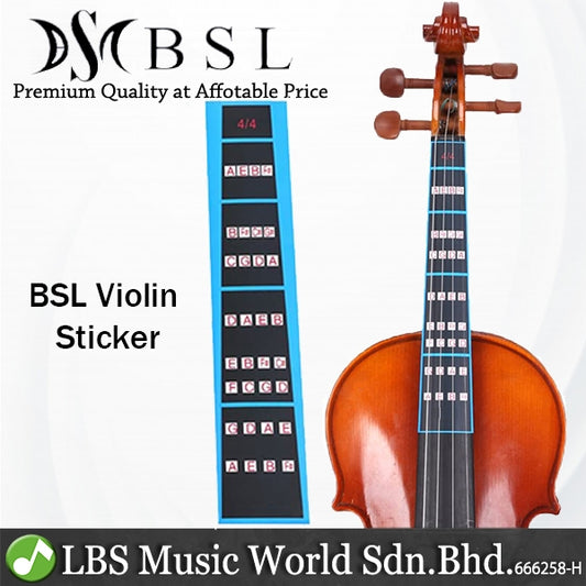 BSL Violin Finger Guide Sticker for Fingerboard or Fretboard Marker Label Chart (Full Size 4/4)