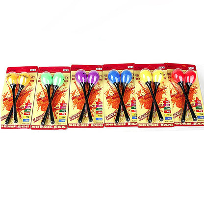 BSL SE3 Maracas Egg Shaker Percussion with Plastic Long Handle - Pair (Random Colour)