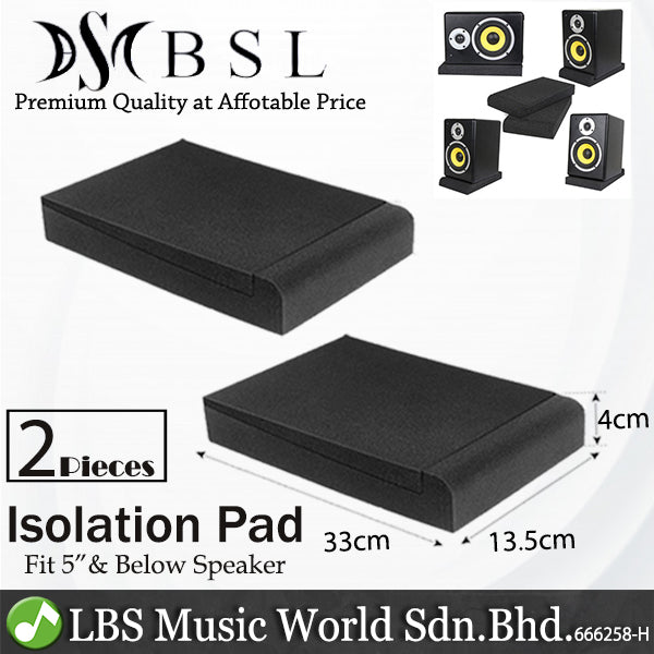 BSL Isolation Pad for 3" to 8" Studio Monitor Speaker with Adjustable Anti Vibration Acoustic Foam Sponge (Set)