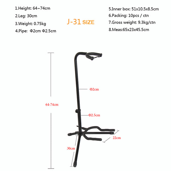 BSL J-31 Adjustable Guitar Stand Holder for Acoustic Electric Classical Bass Folk (J31 J32 J33)