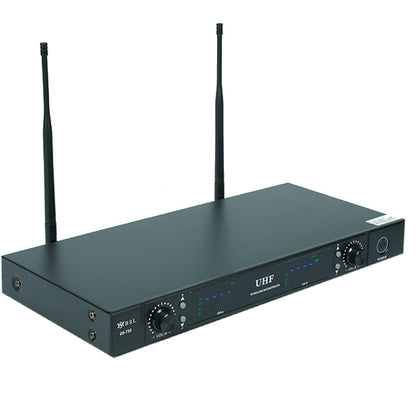 BSL UG755 Dual Lavalier UHF Wireless Microphone System Set with 2 Headset Mic for Head Wear (UG-755)