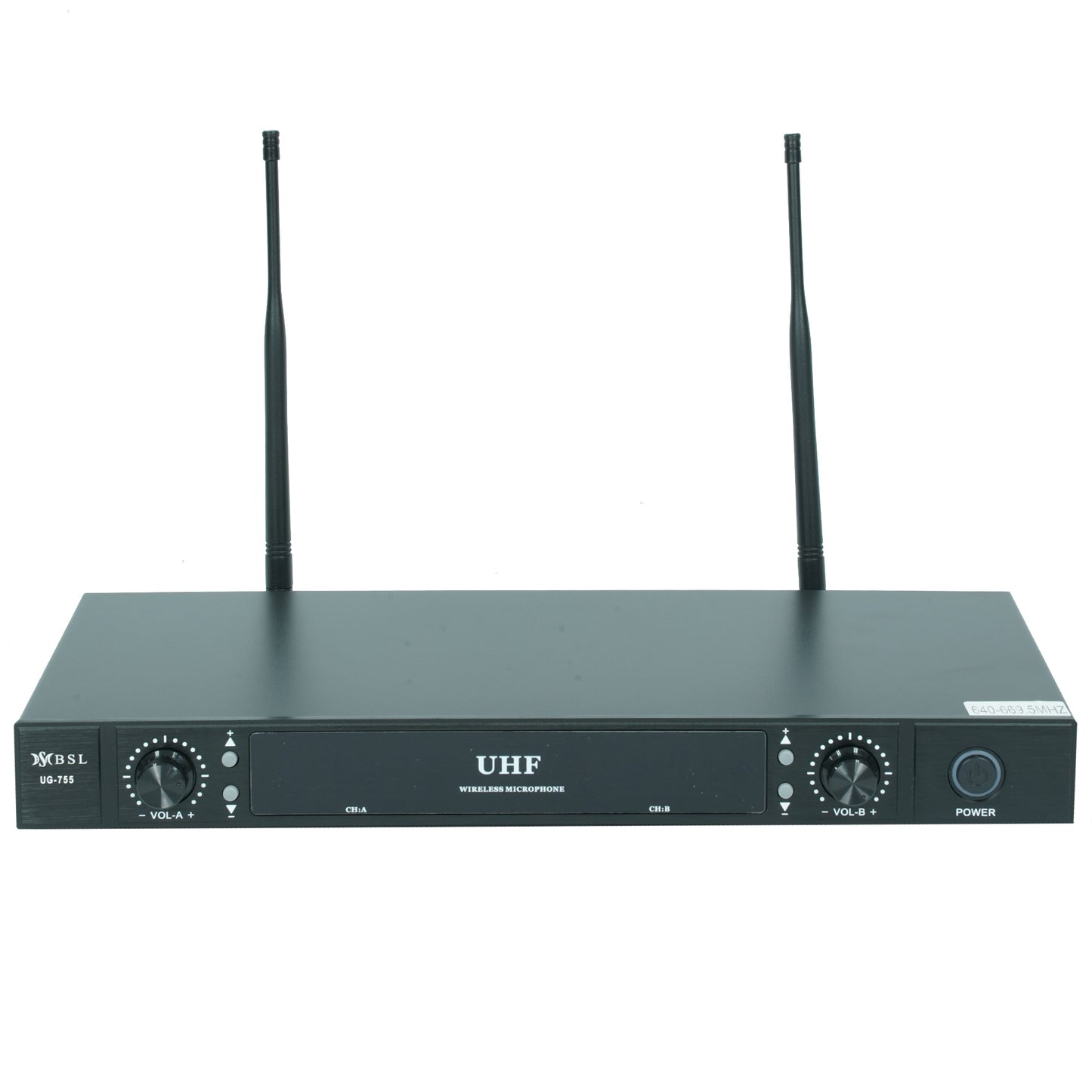 BSL UG755 Dual Lavalier UHF Wireless Microphone System Set with 2 Headset Mic for Head Wear (UG-755)