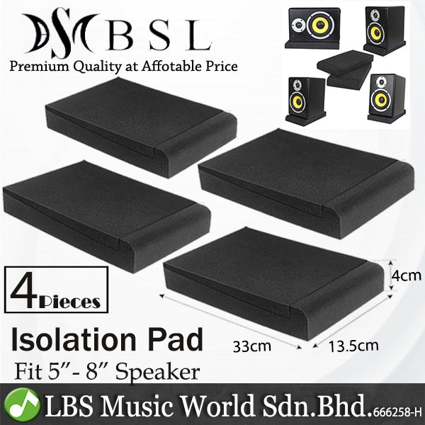 BSL Isolation Pad for 3" to 8" Studio Monitor Speaker with Adjustable Anti Vibration Acoustic Foam Sponge (Set)