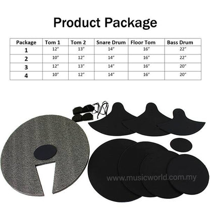 BSL 8 Piece Drum Mute Set and Cymbal Mute For Acoustic Drum Kit Set for Silent Practice