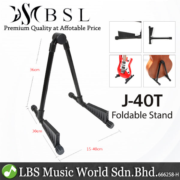 BSL J-40T Guitar Stand Foldable made with Metal and Protective Rubber for Acoustic Electric Classical Folk Ukulele (J40T)