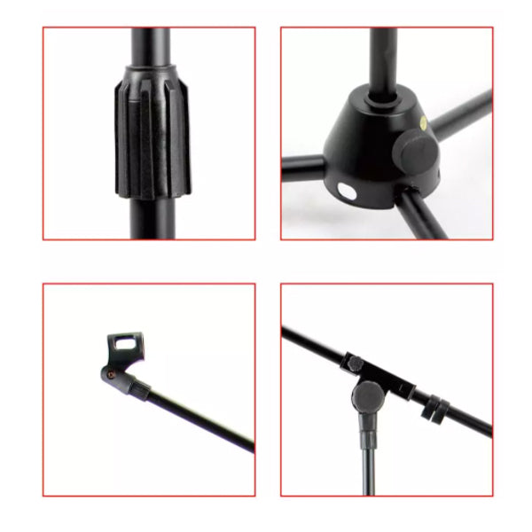 BSL M-100 Adjustable Microphone Tripod Stand with Mic Holder Floor Standing and PVB Shield (M100)