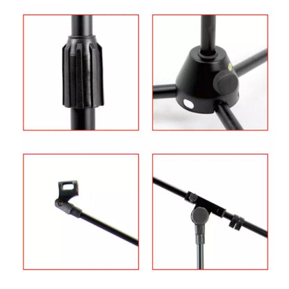 BSL M-100 Adjustable Microphone Tripod Stand with Mic Holder Floor Standing and PVB Shield (M100)