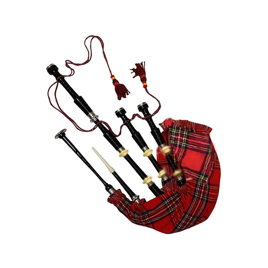 [Clearance] BSL Aar Scottish Bagpipe Rosewood Royal Stewart Tartan Black Finish - Without Reed
