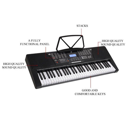 BSL M-2USB 61 Key Self Learning USB Electronic Music Piano Keyboard and Headphone (M2 M2USB)