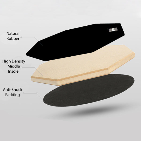 BSL 8 inch Drum Practice Pad with Adjustable Stand for Training and Lesson Silent Rubber Padding - Black