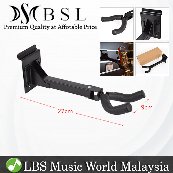 BSL J-11 Guitar Wall Holder Hook Hanger Bracket Mount for Steel Wall Slot or Concrete Wall (J11)