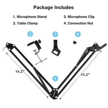 BSL BM-800 Mic Professional USB Condenser Studio Recording Live Microphone Package Phone Computer (BM800)