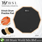 BSL 8 inch Drum Practice Pad with Adjustable Stand for Training and Lesson Silent Rubber Padding - Black