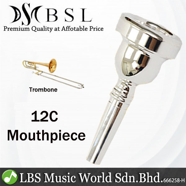 BSL 12C Trombone Mouthpiece Silver Plated Mouth Piece Yamaha Pearl Jupiter Bach Allora