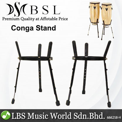 BSL Adjustable Conga Stand Pairs Universal Black Metal Barrel Basket