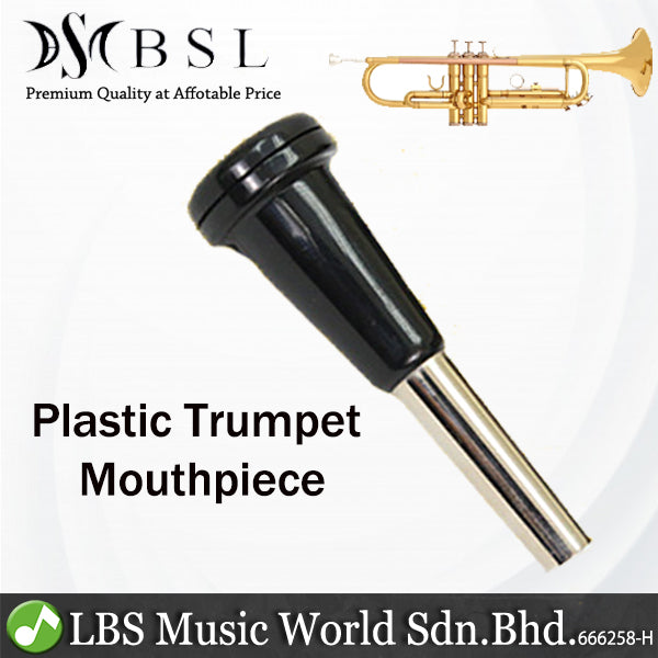 BSL Plastic Trumpet Mouthpiece Black Practice Student Beginner Silver Plated Mouth Piece