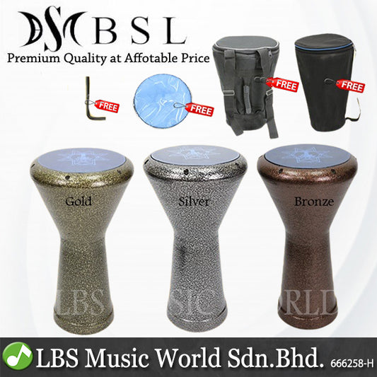 BSL Aleskandaria Darbuka Steel Body With Carrying bag Drum Skin Tuning Key