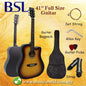 BSL 41 Inch Sunburst Acoustic Guitar Full Size Guitar Package With Bag Strap Pick String Allen Key