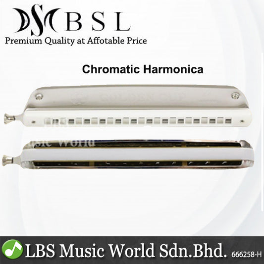 BSL Golden Cup 24 Hole 48 Tone Chromatic Harmonica C Key Stainless Steel Student Model Mouth Organ