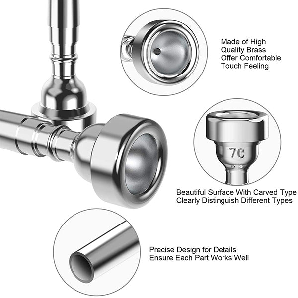 BSL 3C 5C 7C Trumpet Mouthpiece Silver or Gold Plated Mouth Piece Yamaha Pearl Jupiter Bach Allora