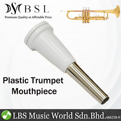 BSL Plastic Trumpet Mouthpiece White Practice Student Beginner Silver Plated Mouth Piece