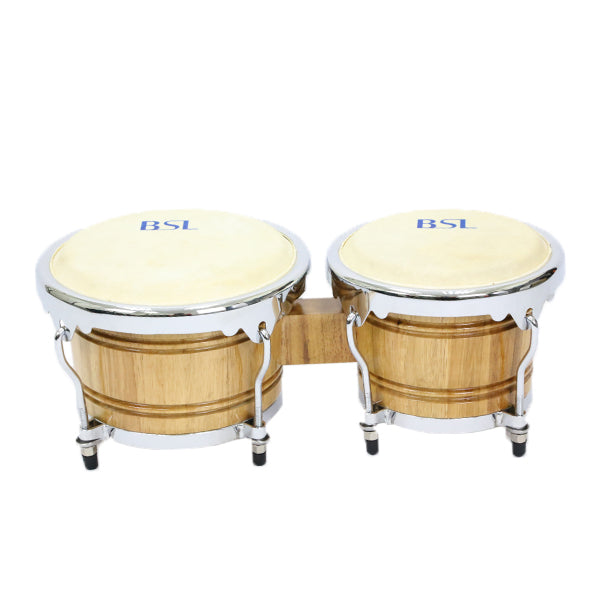 BSL Bongo 7 & 8 Inch Tunable Percussion Drum Latin Full Wood High Quality