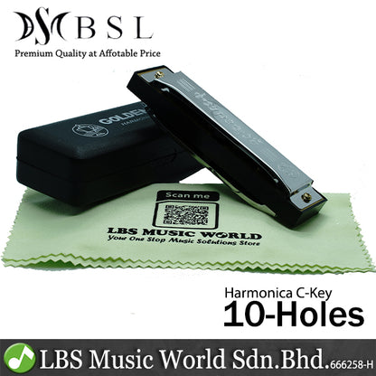 BSL C Key Harmonica Stainless Steel Beginner Harmonica 24 20 16 10 Hole With Carrying Case