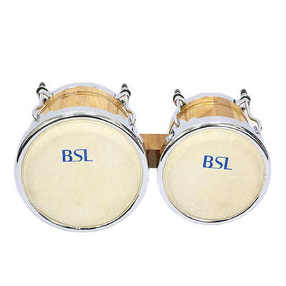 BSL Bongo 7 & 8 Inch Tunable Percussion Drum Latin Full Wood High Quality