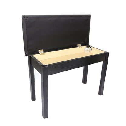 BSL Q110H Black Piano Bench Leather Padded Double Set Digital Keyboard With Storage Box (Q110 H)