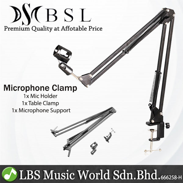 BSL NB-35 Mic Stand Table Mounting Clamp with Boom Arm Recording Microphone Foldable Holder (NB35)
