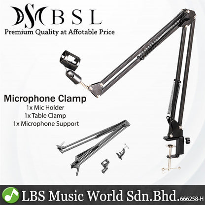 BSL NB-35 Mic Stand Table Mounting Clamp with Boom Arm Recording Microphone Foldable Holder (NB35)
