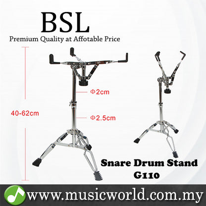 BSL G110 Adjustable Snare Drum Stand Musical instrument Chrome Electronic Double Braced