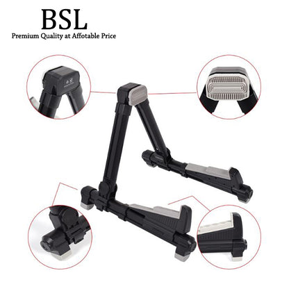 BSL J-20 Foldable Guitar Stand A Frame Folding Universal For Guitar Bass Violin Banjo Mandolin Electric (Black)