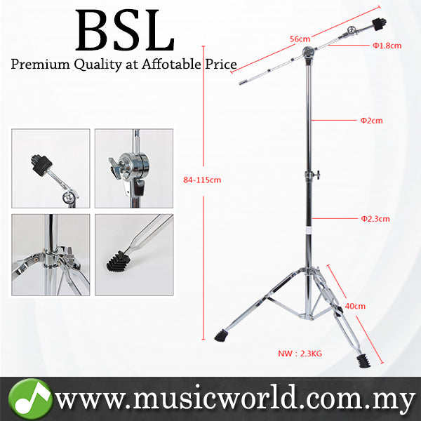 BSL G400 Boom Cymbal Stand Adjustable Foldable Double Braced Heavy Duty Cymbals Lightweight