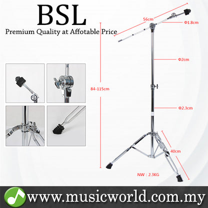 BSL G400 Boom Cymbal Stand Adjustable Foldable Double Braced Heavy Duty Cymbals Lightweight