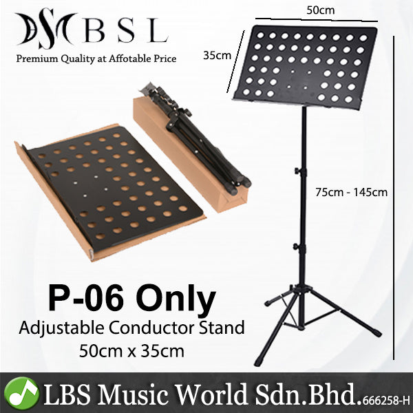 BSL Conductor Music Stand Adjustable Heavy Duty Holder for Food Menu Display, Score Sheet, Quran Book & Orchestra (P-06 P-01)