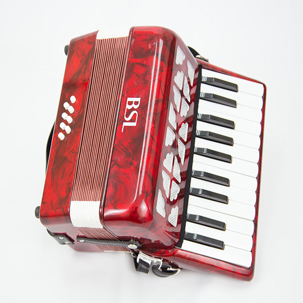 BSL Accordion 22 Key 8 Bass Accordion Wind Piano Organ Red With Bag