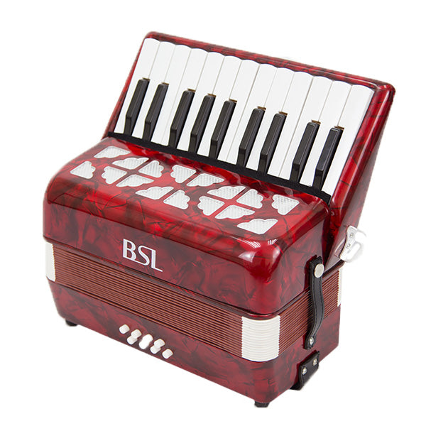 BSL Accordion 22 Key 8 Bass Accordion Wind Piano Organ Red With Bag