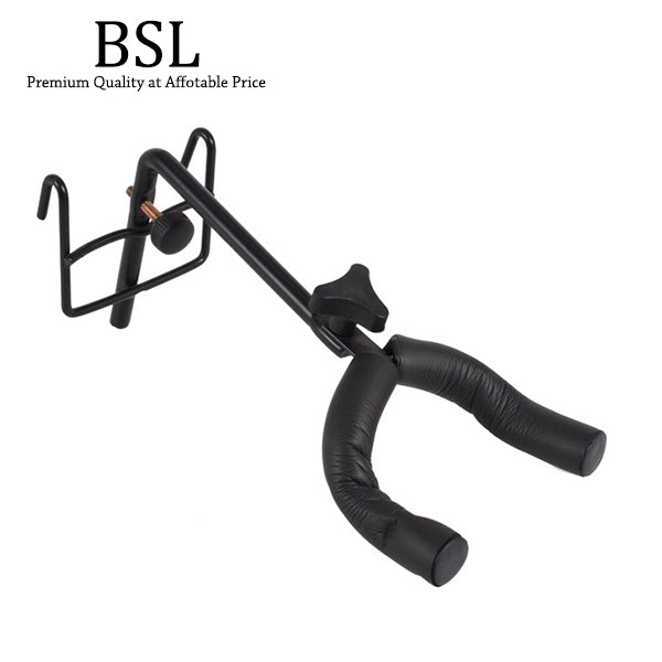 BSL J-10C Adjustable Guitar Wall Hanger Holder Guitar Display Mount Hook Lock (Black)