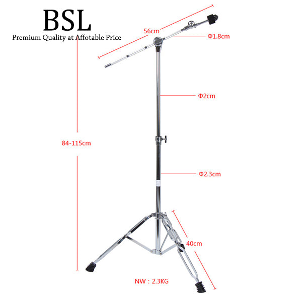 BSL G400 Boom Cymbal Stand Adjustable Foldable Double Braced Heavy Duty Cymbals Lightweight