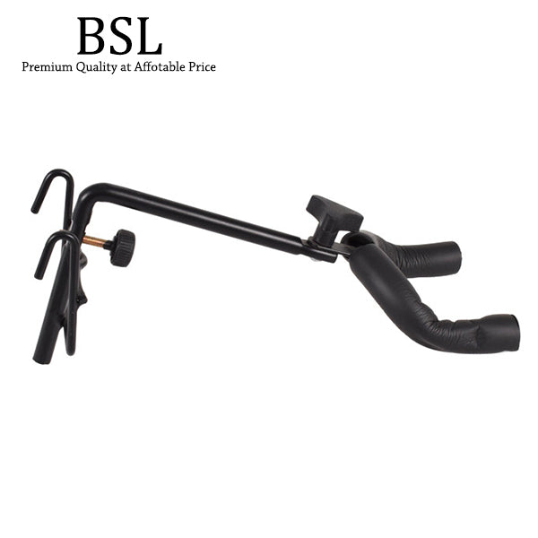 BSL J-10C Adjustable Guitar Wall Hanger Holder Guitar Display Mount Hook Lock (Black)