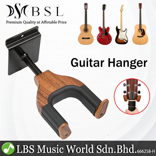 BSL PUNK MA-20 Guitar Wall Hanger Auto Lock Wooden Wall Mount Holder Acoustic Electric Ukulele Bass