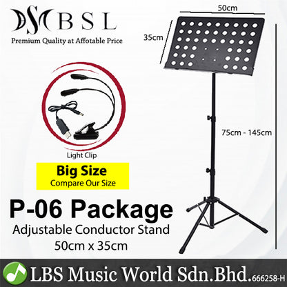 BSL Conductor Music Stand Adjustable Heavy Duty Holder for Food Menu Display, Score Sheet, Quran Book & Orchestra (P-06 P-01)