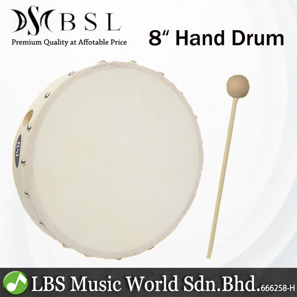 BSL 8 Inch Pretuned Hand Drum Frame Drum World Percussion With Mallet Drum Stick
