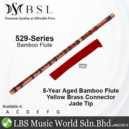 BSL 529 Series Professional Bamboo Flute Package Set With Jade Tip - Seruling Bulh Dizi 笛子