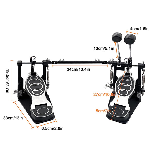 BSL G710 Double Pedal Double Bass Drum Dual Foot Kick Double Chain Interchangeable Pedal