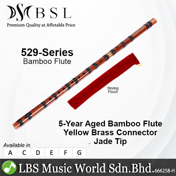 BSL 529 Series Professional Bamboo Flute Package Set With Jade Tip - Seruling Bulh Dizi 笛子