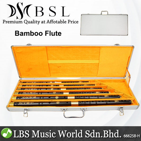 BSL 6 Piece Chinese Bamboo Flute Set Professional Key C D E F G A With Aluminium Case